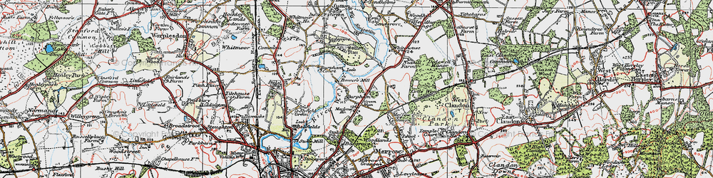 Old map of Burpham in 1920