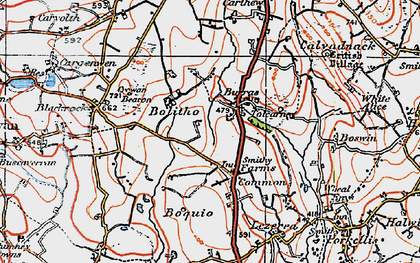 Old map of Burras in 1919