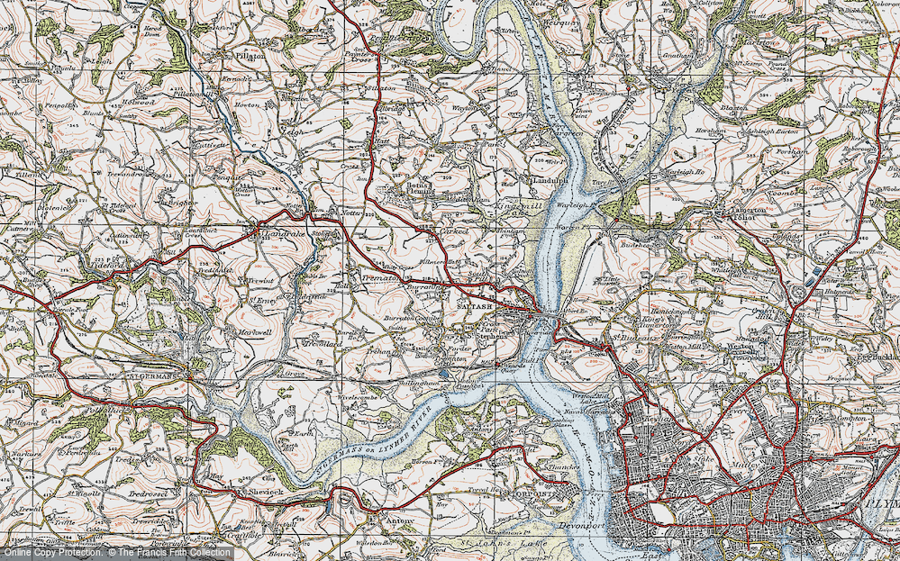 Old Map of Burraton, 1919 in 1919