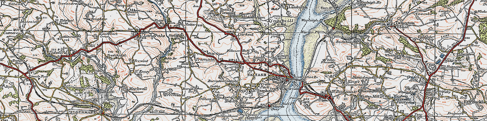 Old map of Burraton in 1919