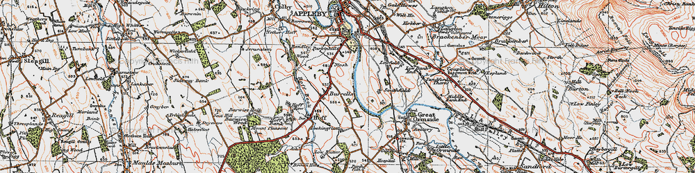 Old map of Burrells in 1925