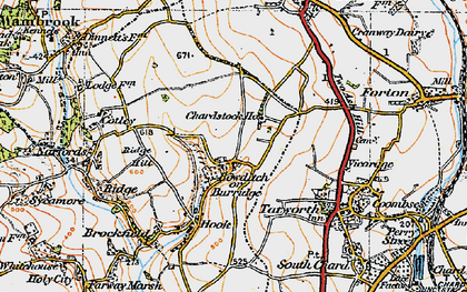Old map of Burridge in 1919