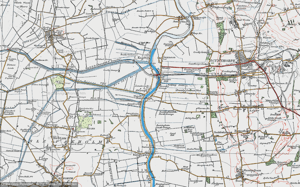 Old Map of Burringham, 1923 in 1923