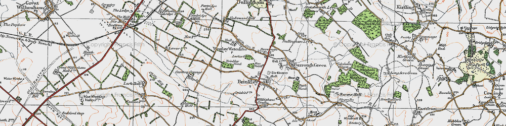 Old map of Brinkley Wood in 1920