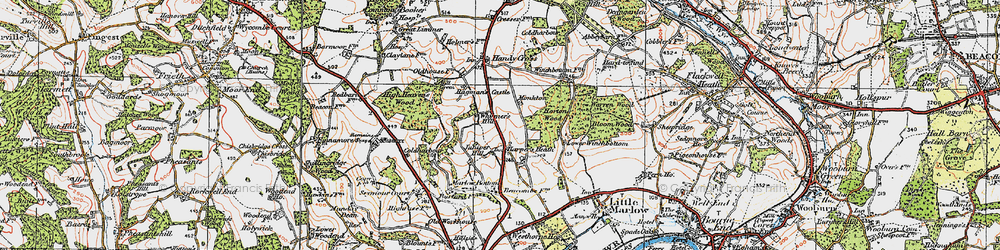 Old map of Burroughs Grove Hill in 1919