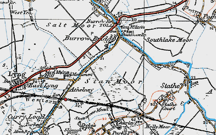 Old map of Burrow Mump in 1919