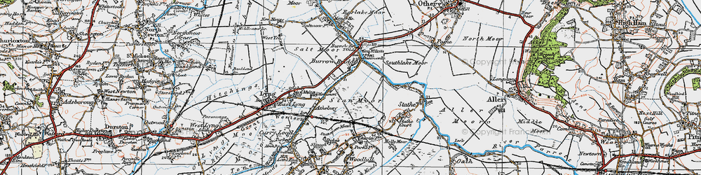 Old map of Burrowbridge in 1919