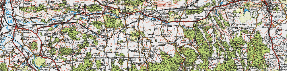 Old map of Burrows Cross in 1920