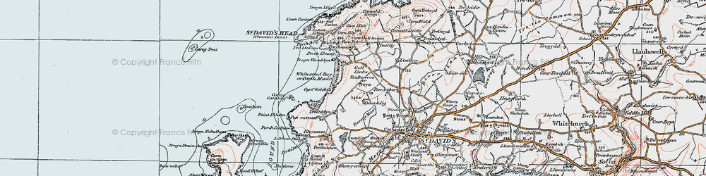 Old map of Burrows, The in 1922