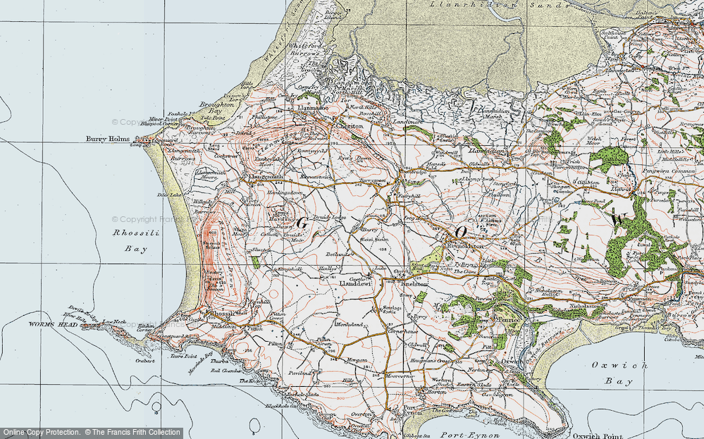 Old Map of Historic Map covering Betlands in 1923