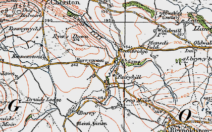 Old map of Burry Green in 1923