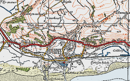 Old map of Burry Port in 1923