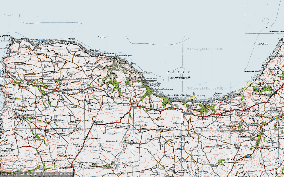 Old Map of Burscott, 1919 in 1919