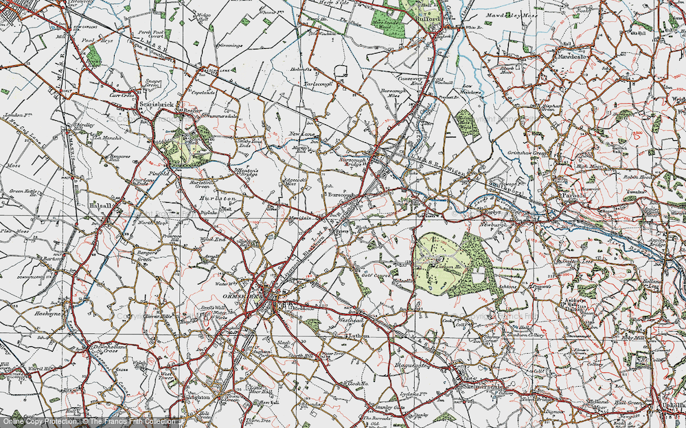 Old Map of Burscough, 1923 in 1923