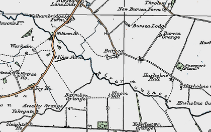 Old map of Bursea Lodge in 1924