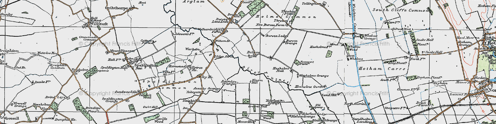 Old map of Bursea Grange in 1924