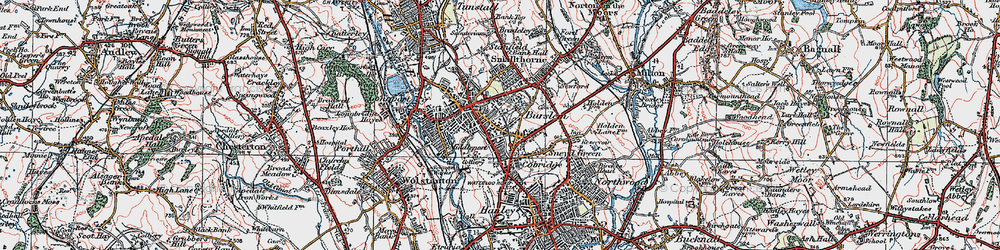 Old map of Burslem in 1921