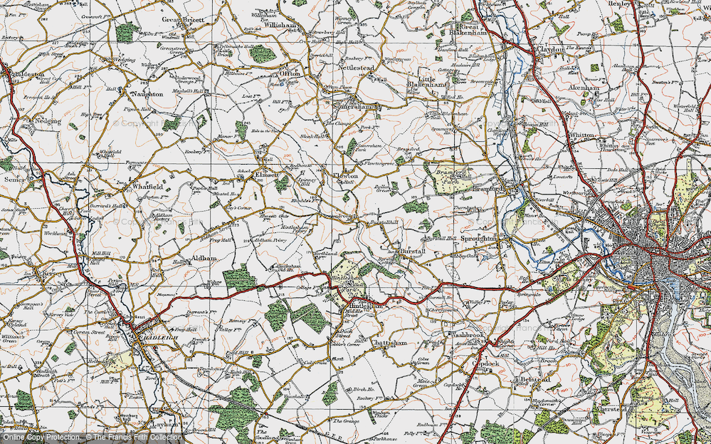 Old Map of Burstallhill, 1921 in 1921