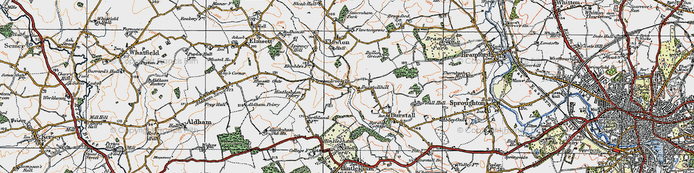 Old map of Burstallhill in 1921