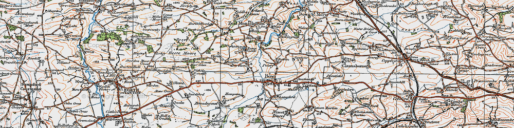 Old map of Burston in 1919