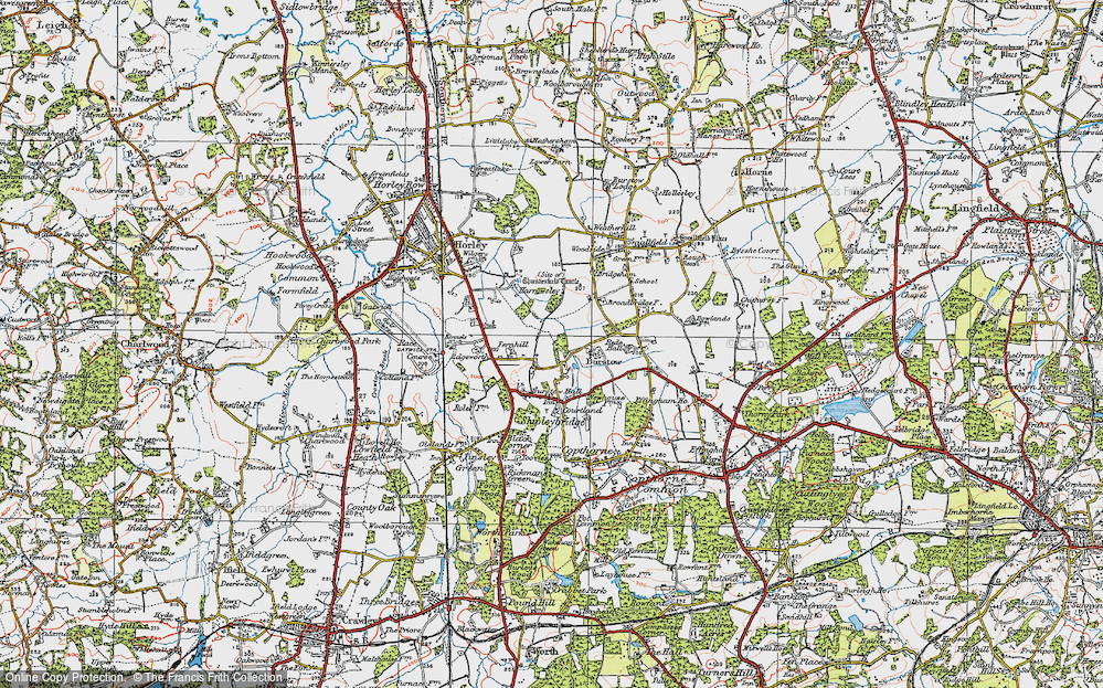 Old Map of Burstow, 1920 in 1920