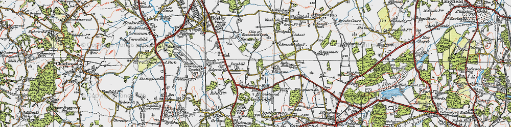 Old map of Burstow in 1920