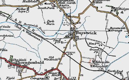 Old map of Burstwick Grange in 1924