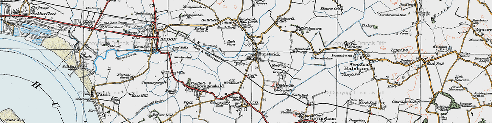 Old map of Burstwick Drain in 1924