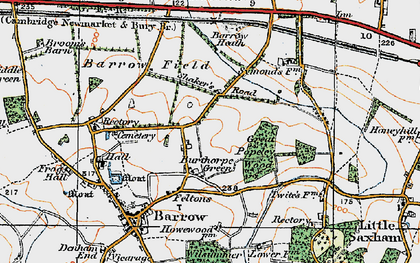Old map of Burthorpe in 1921