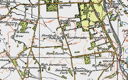 Old map of Burthwaite Hill in 1925