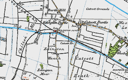 Old map of Burtle in 1919