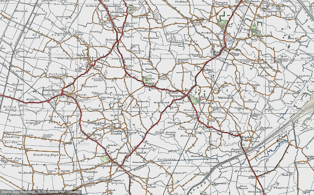 Old Map of Burtoft, 1922 in 1922