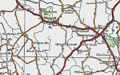 Old map of Burtoft in 1922