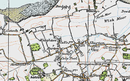 Old map of Burton in 1919
