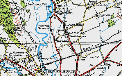 Old map of Burton in 1919