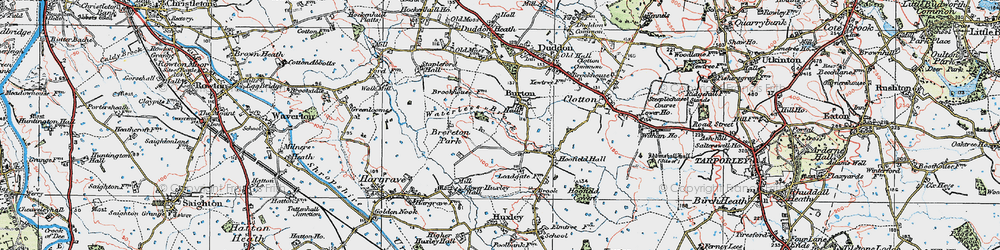 Old map of Burton in 1923