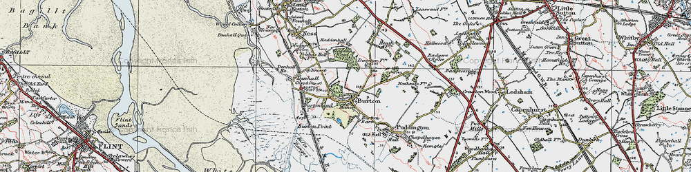 Old map of Burton Point in 1924