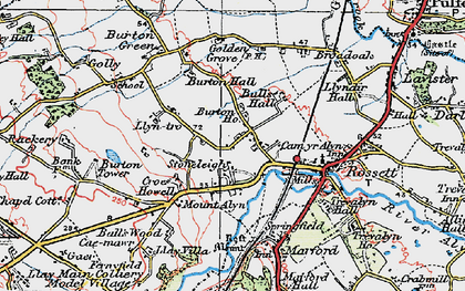 Old map of Burton Tower in 1924