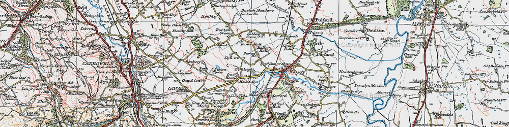 Old map of Burton in 1924