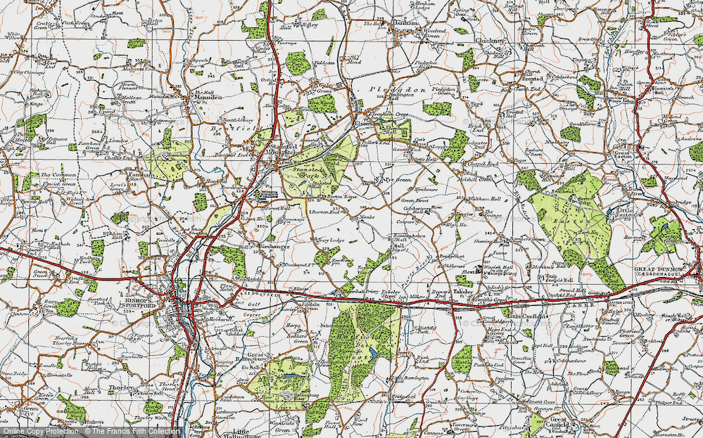 Old Map of Burton End, 1919 in 1919