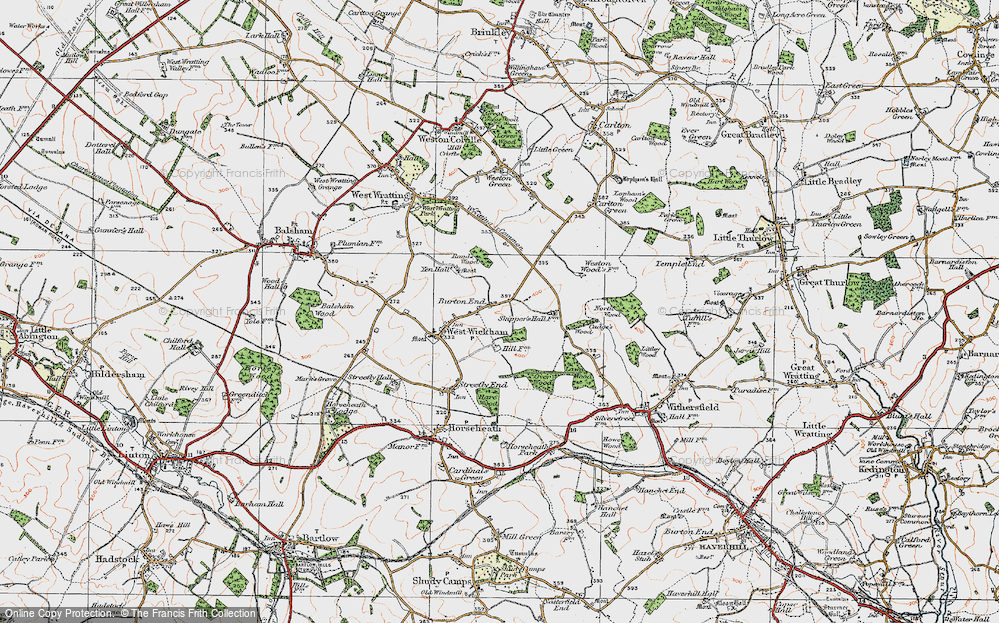 Old Map of Burton End, 1920 in 1920