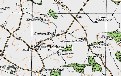 Old map of Burton End in 1920