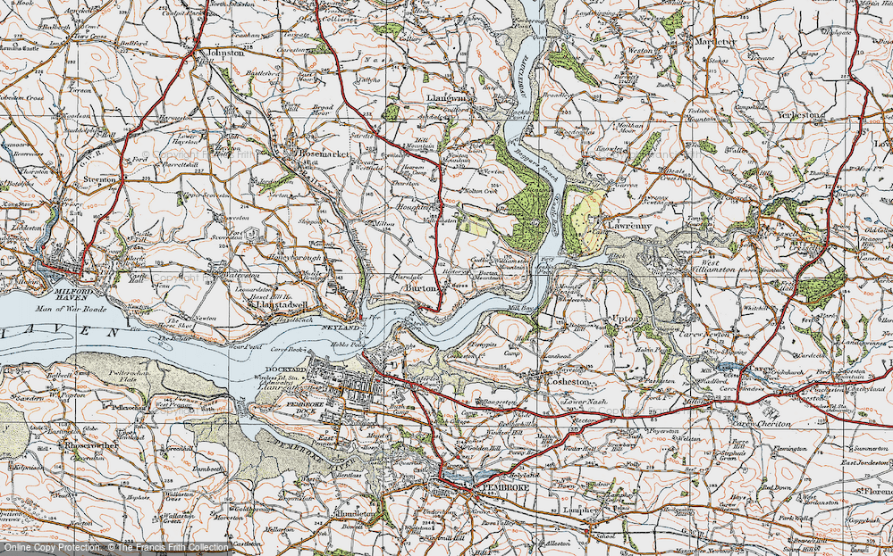 Old Map of Burton Ferry, 1922 in 1922