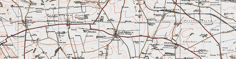 Old map of Burton Fleming Grange in 1924