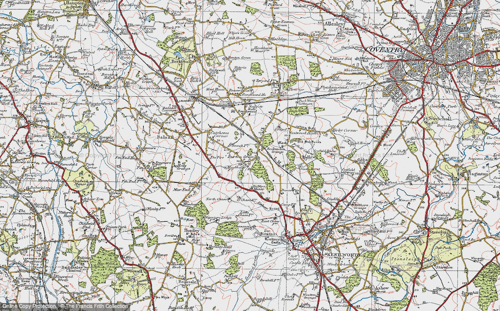 Old Map of Historic Map covering Bockendon Grange in 1921