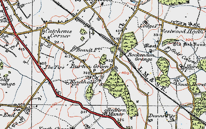 Old map of Burton Green in 1921
