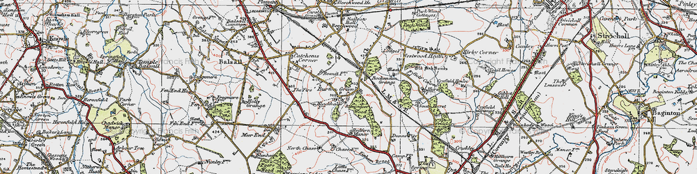 Old map of Burton Green in 1921