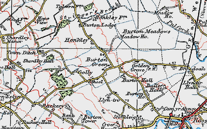 Old map of Burton Green in 1924
