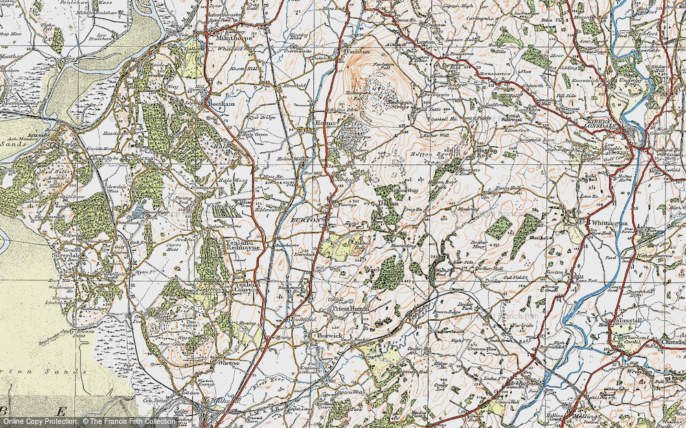 Old Map of Burton-in-Kendal, 1925 in 1925