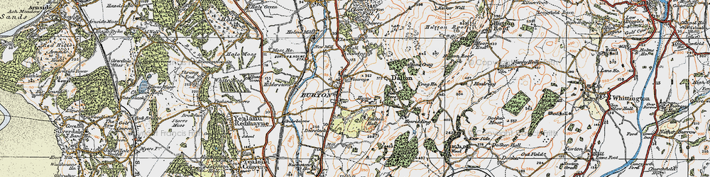 Old map of Burton Service Area in 1925